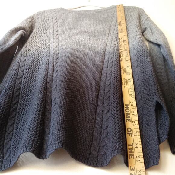 American Eagle Womens XS Ombre Sweater Cotton Wool Blend Gray Blue Loose Knit - Picture 9 of 9